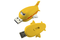 32G 3,0 couleur jaune USB formé plat en plastique avec la marque adaptée aux besoins du client de la vie d'exposition de logo et de paquet