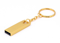 Bâton d'Usb en métal d'or, dispositif de stockage métallique de bâton de mémoire avec le porte-clés