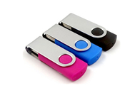 métal orange USB de torsion de pivot de la couleur 2,0 2G avec la marque adaptée aux besoins du client de la vie d'exposition de logo et de paquet
